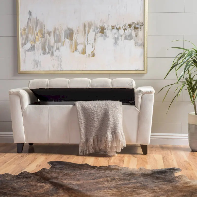 Versatile Storage Ottoman with Padded Seat