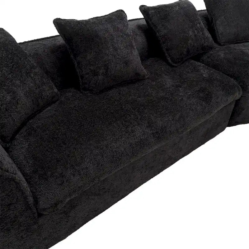Divano oversize in bouclé a 3 posti per soggiorno