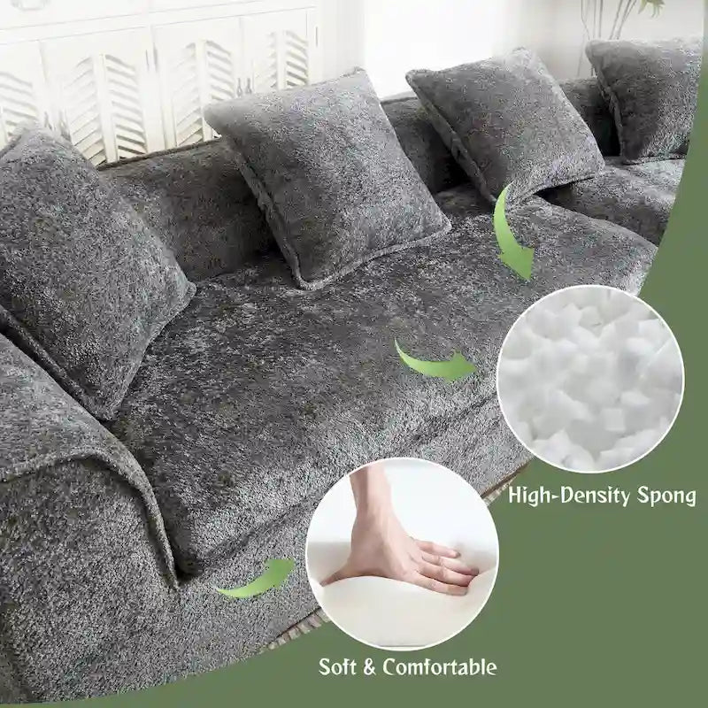 Divano oversize in bouclé a 3 posti per soggiorno