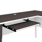 Scrivania a L da 72" con credenza superiore e contenitore