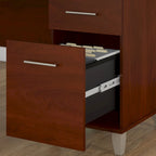 Scrivania a L da 72" con credenza superiore e contenitore