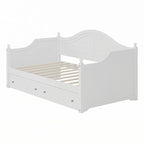 Letto a giorno in legno di dimensioni singole con cassetti