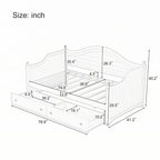 Letto a giorno in legno di dimensioni singole con cassetti