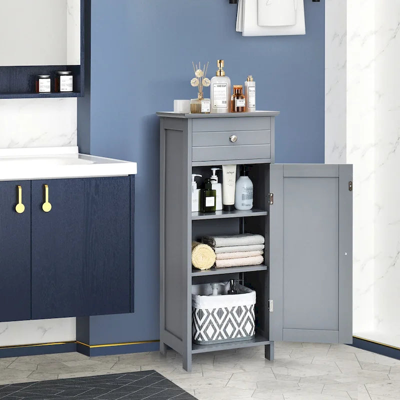 Costway Bathroom Floor Cabinet Storage Organizer Free-Standing with