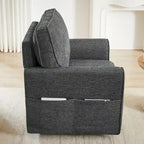 Poltrona a botte Accent con tasche laterali, girevole in ciniglia
