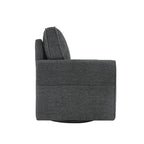 Poltrona a botte Accent con tasche laterali, girevole in ciniglia
