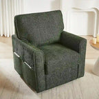 Poltrona a botte Accent con tasche laterali, girevole in ciniglia