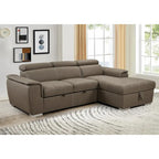 Divano sezionale convertibile da 97" con chaise longue contenitore, poggiatesta regolabili, divano angolare a L contemporaneo con funzione letto