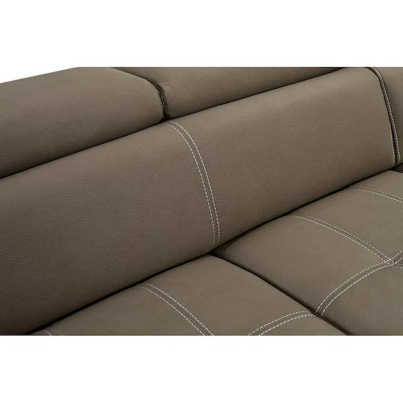 Divano sezionale convertibile da 97" con chaise longue contenitore, poggiatesta regolabili, divano angolare a L contemporaneo con funzione letto