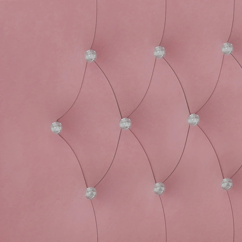 Letto a piattaforma Queen Size in velluto con testiera trapuntata, vano portaoggetti sotto il letto e rivestimento in tessuto con velcro rimovibile