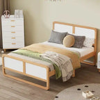 Letto matrimoniale in legno massello con gambe di supporto