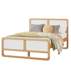 Letto matrimoniale in legno massello con gambe di supporto
