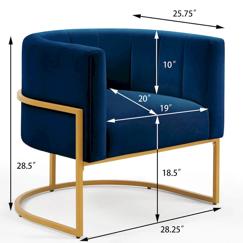 Poltrona di design metà secolo con struttura in metallo e schienale ricurvo