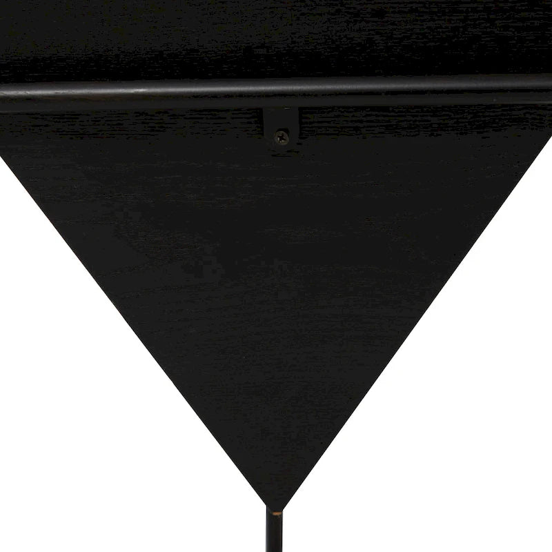 Tavolino d'appoggio in legno a piramide rovesciata geometrica con base in metallo - Nero o Bianco