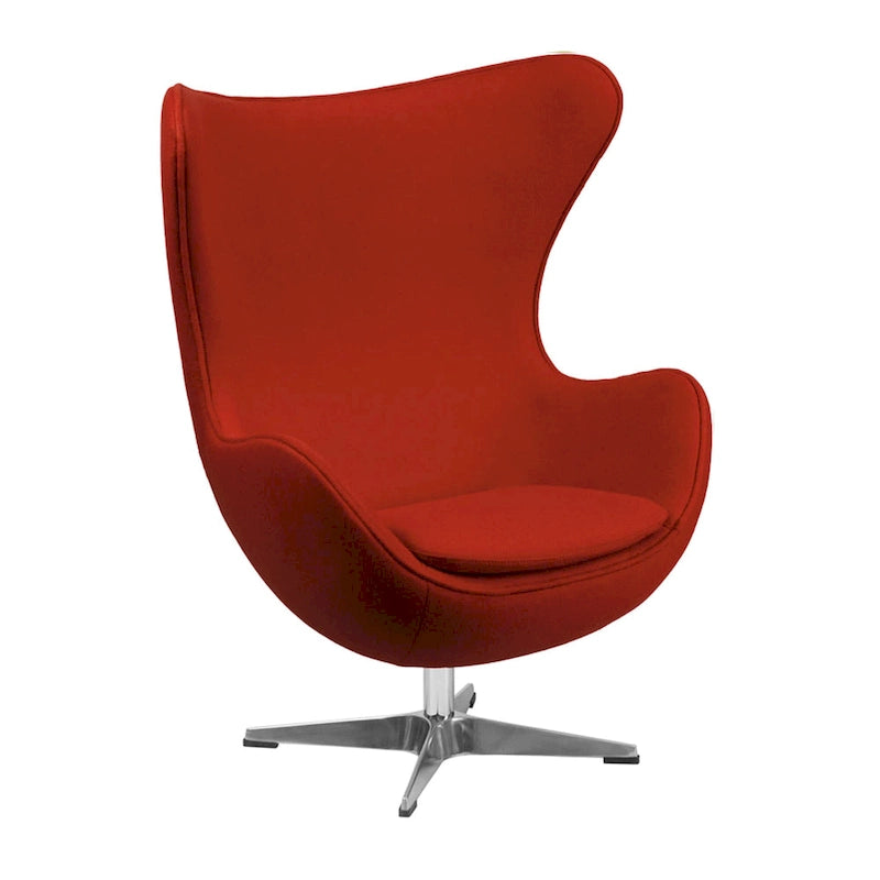 Poltrona reclinabile girevole in tessuto di lana Mid-Century Modern