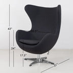 Poltrona reclinabile girevole in tessuto di lana Mid-Century Modern