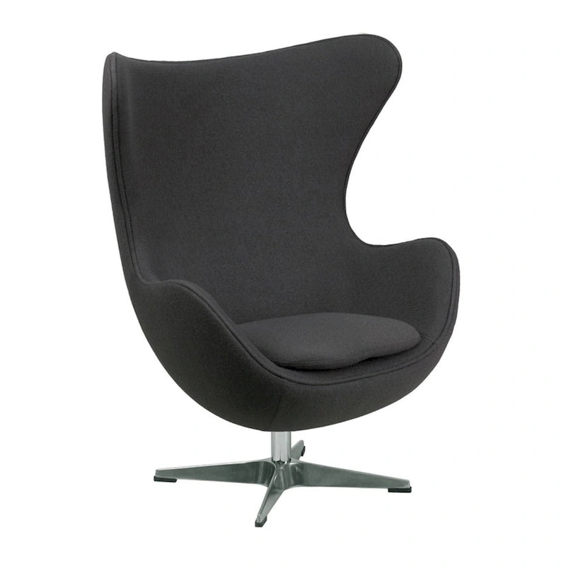 Poltrona reclinabile girevole in tessuto di lana Mid-Century Modern