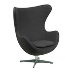 Poltrona reclinabile girevole in tessuto di lana Mid-Century Modern