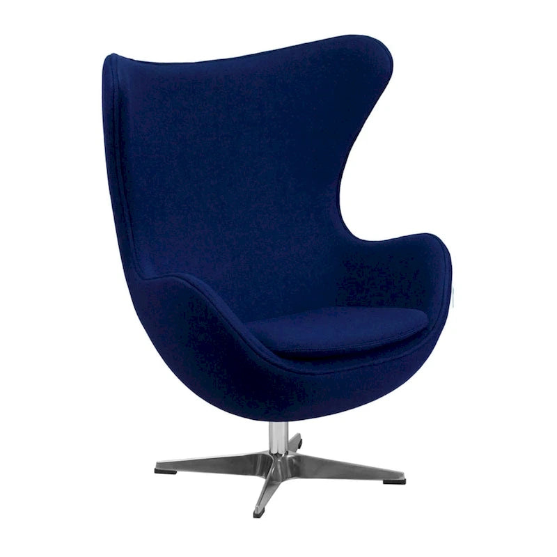 Poltrona reclinabile girevole in tessuto di lana Mid-Century Modern