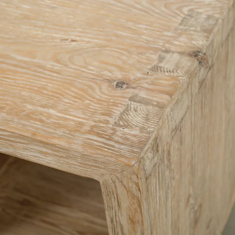 Tavolino a cascata con ripiano, effetto invecchiato naturale 22x22x24A