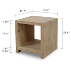 Tavolino a cascata con ripiano, effetto invecchiato naturale 22x22x24A