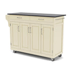 Carrello da cucina bianco con piano in granito nero