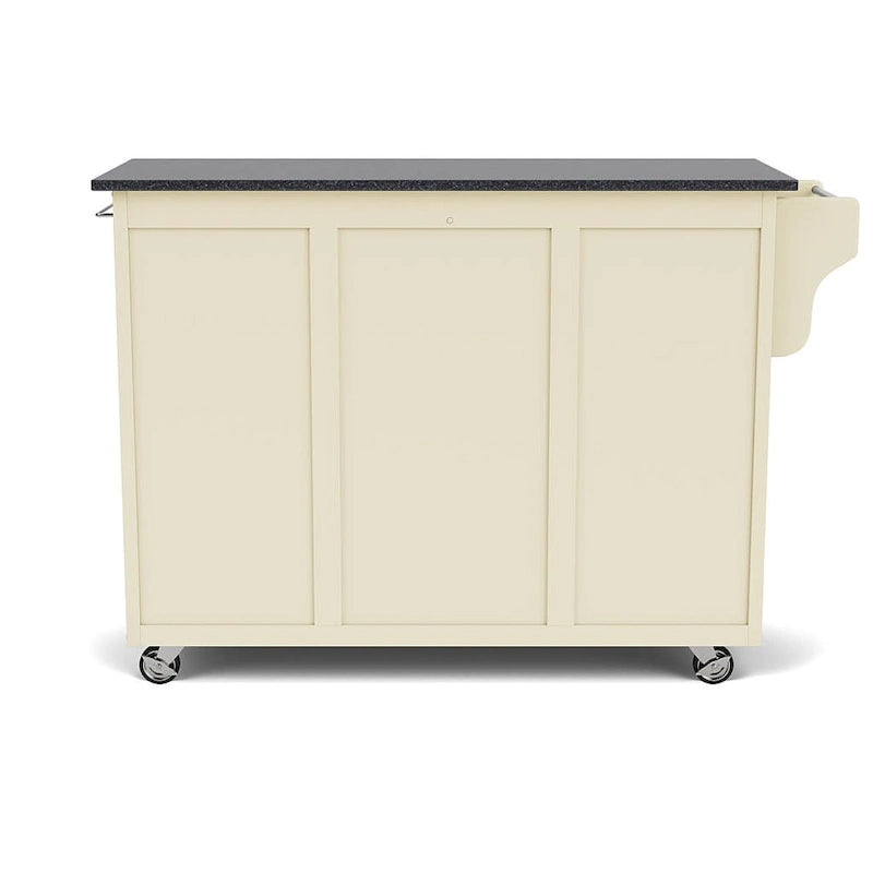 Carrello da cucina bianco con piano in granito nero