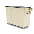 Carrello da cucina bianco con piano in granito nero