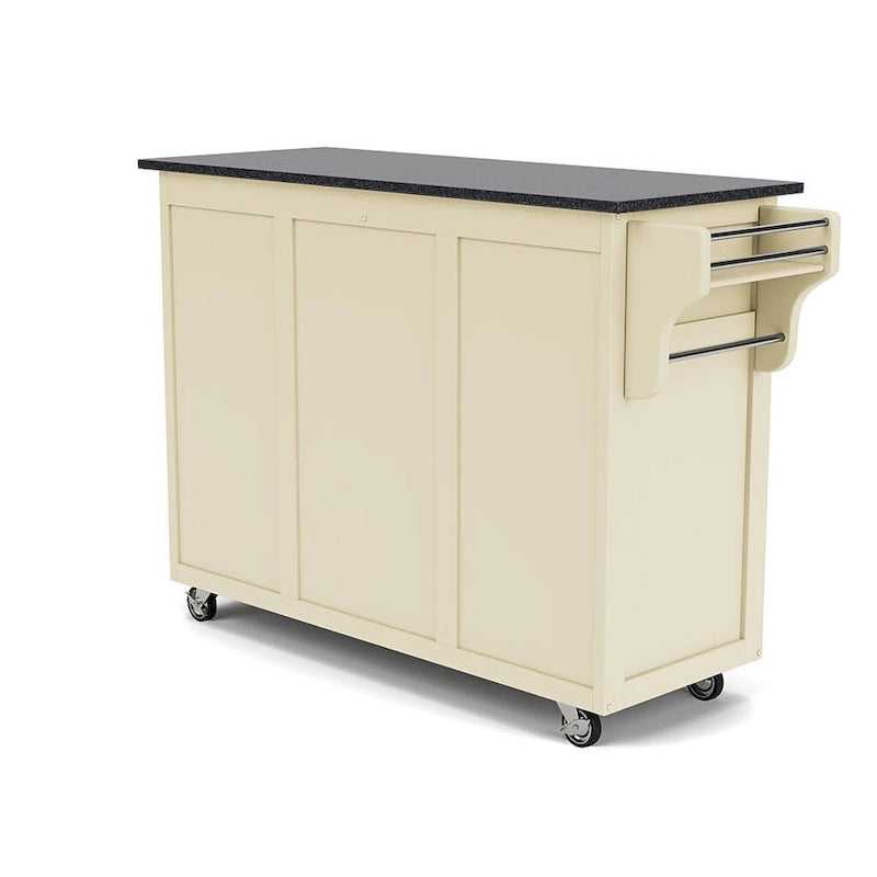 Carrello da cucina bianco con piano in granito nero