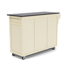 Carrello da cucina bianco con piano in granito nero