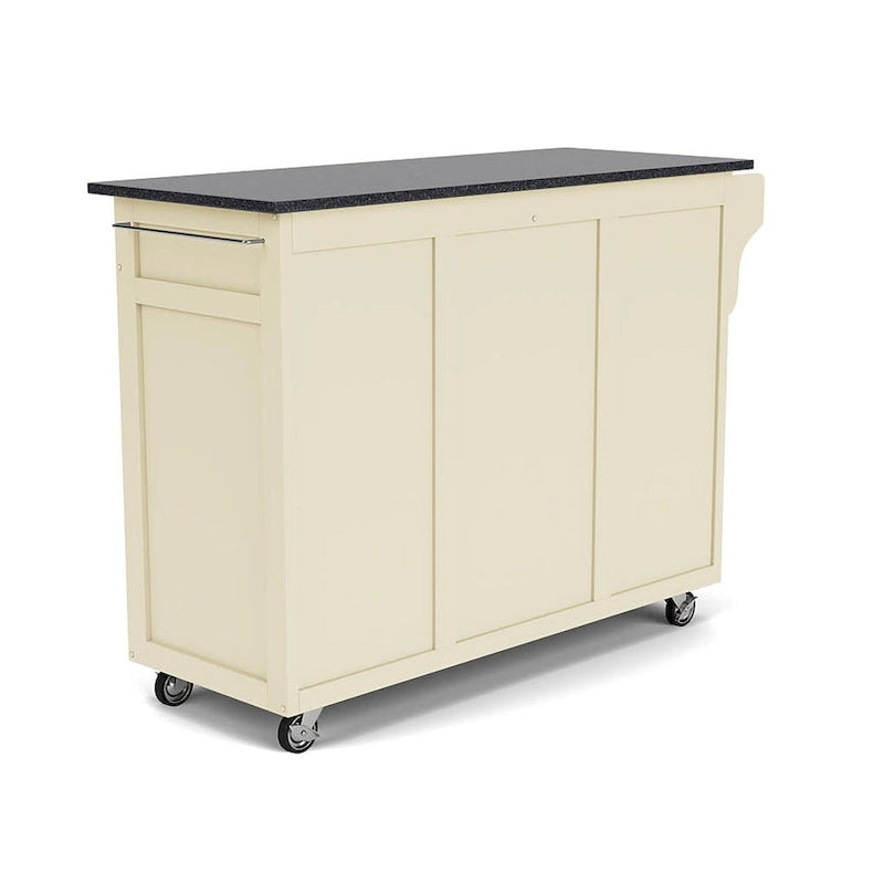 Carrello da cucina bianco con piano in granito nero