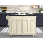 Carrello da cucina bianco con piano in granito nero