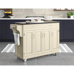 Carrello da cucina bianco con piano in granito nero