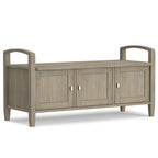 Panca contenitore per ingresso in legno massello, larga 112 cm - Larga 112 cm