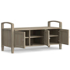 Panca contenitore per ingresso in legno massello, larga 112 cm - Larga 112 cm