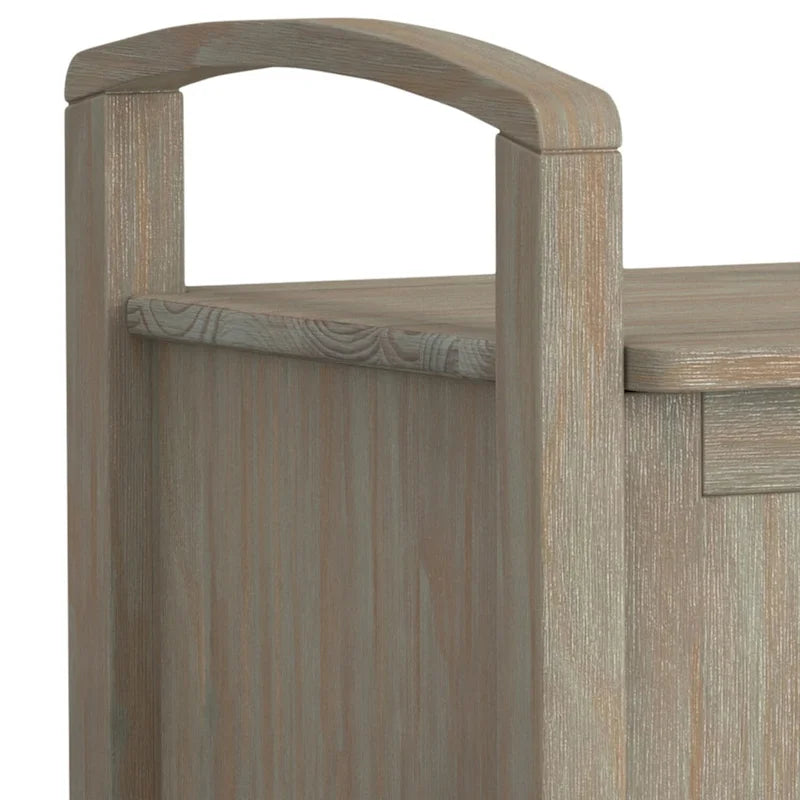 Panca contenitore per ingresso in legno massello, larga 112 cm - Larga 112 cm