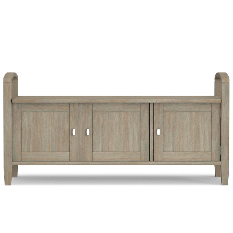 Panca contenitore per ingresso in legno massello, larga 112 cm - Larga 112 cm