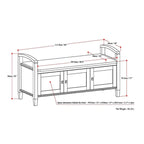 Panca contenitore per ingresso in legno massello, larga 112 cm - Larga 112 cm