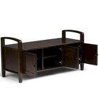 Panca contenitore per ingresso in legno massello, larga 112 cm - Larga 112 cm
