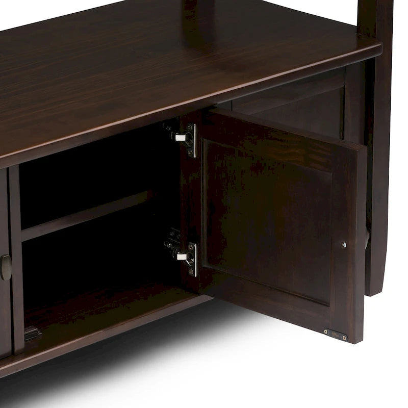 Panca contenitore per ingresso in legno massello, larga 112 cm - Larga 112 cm