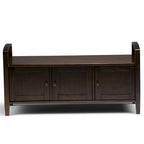 Panca contenitore per ingresso in legno massello, larga 112 cm - Larga 112 cm