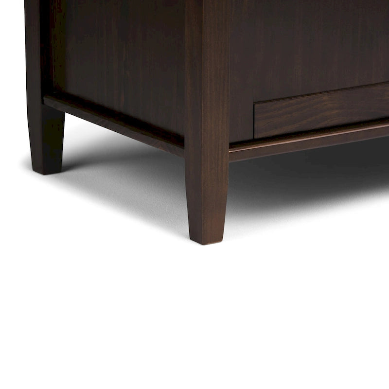 Panca contenitore per ingresso in legno massello, larga 112 cm - Larga 112 cm