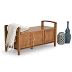 Panca contenitore per ingresso in legno massello, larga 112 cm - Larga 112 cm