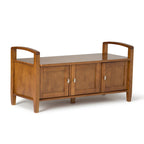 Panca contenitore per ingresso in legno massello, larga 112 cm - Larga 112 cm
