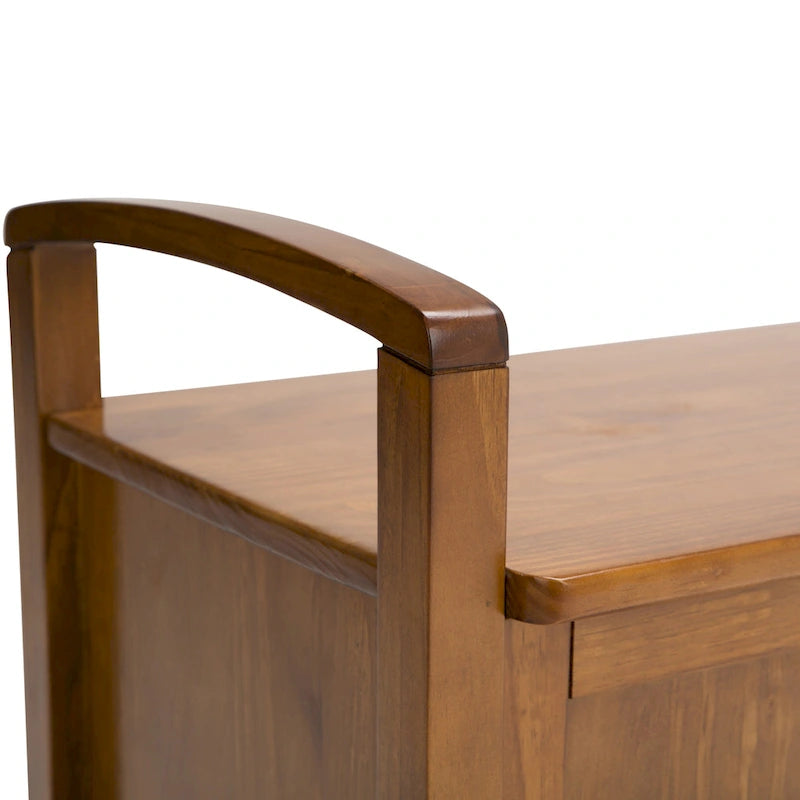 Panca contenitore per ingresso in legno massello, larga 112 cm - Larga 112 cm