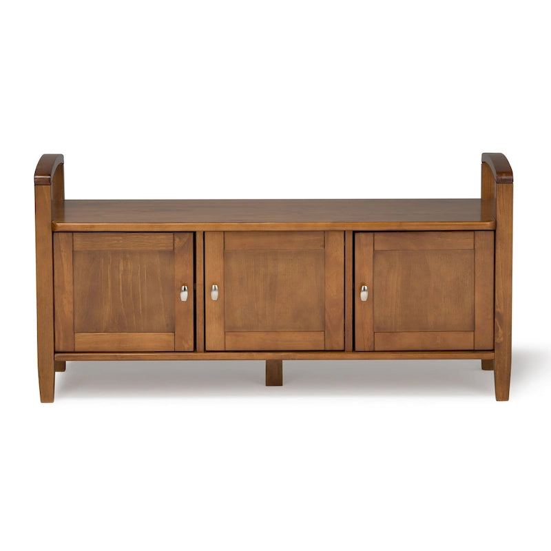 Panca contenitore per ingresso in legno massello, larga 112 cm - Larga 112 cm