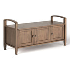 Panca contenitore per ingresso in legno massello, larga 112 cm - Larga 112 cm