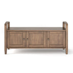 Panca contenitore per ingresso in legno massello, larga 112 cm - Larga 112 cm