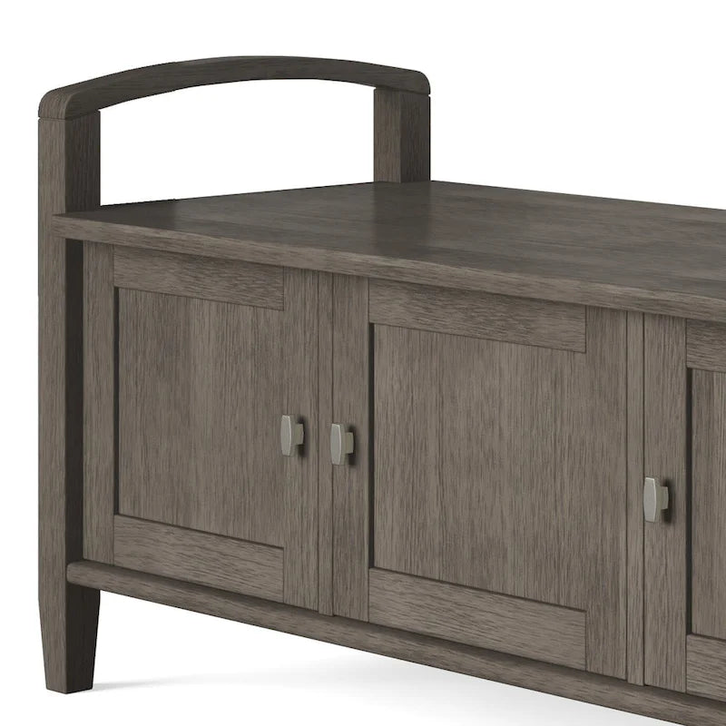 Panca contenitore per ingresso in legno massello, larga 112 cm - Larga 112 cm