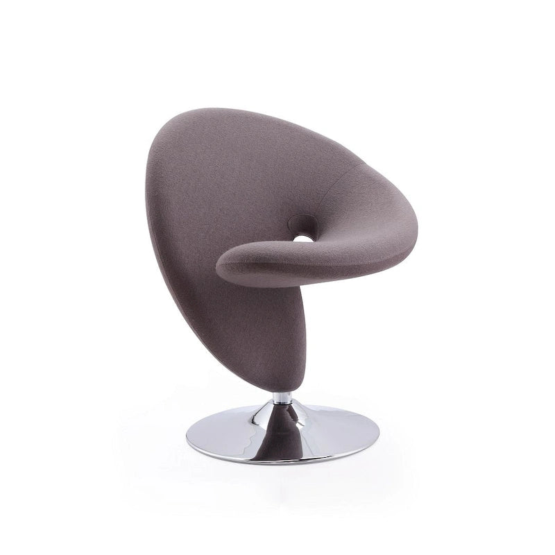 Poltrona girevole di design in misto lana cromato lucido